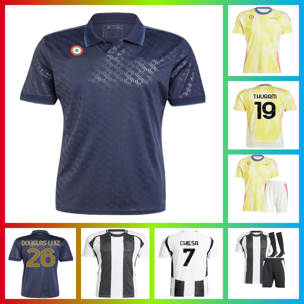 

24 25football jerseyMILIK DI MARIA VLAHOVIC KEAN POGBA CHIESA McKENNIE LOCATELLI shirt THURAM home and away Player jersey men' and children' jersey ALEX SANDRO, Yellow