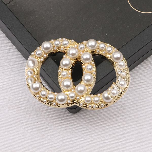 

Women Men Starfish Designer inlay Crystal Pearl Brooches Gold Plated Metal High Quality Jewelry Brooch Pin Marry Christmas Party Gift Accessorie