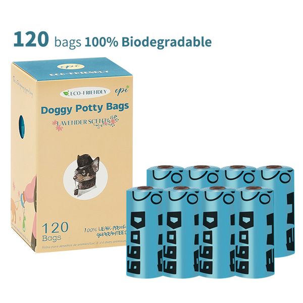 

Pet garbage bag with 1.5 silk EPI environmentally friendly biodegradable toilet bag pet supplies 8 rolls