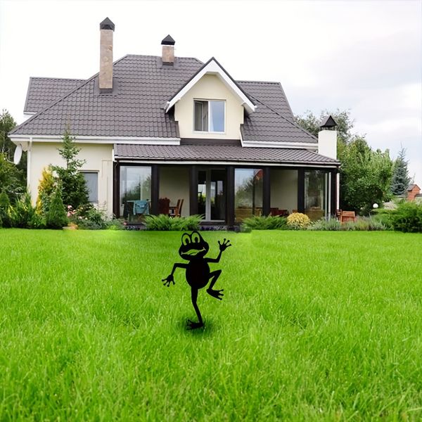 

Garden Decor Frog Sign Black Frog Silhouette Statue Frog Silhouette