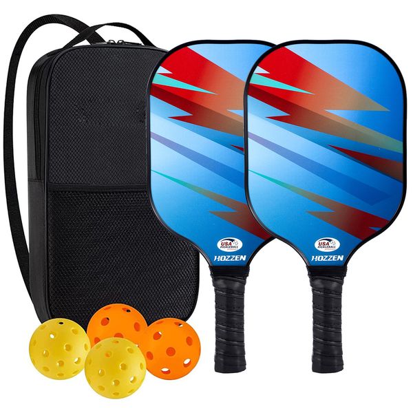 

High-Performance Fiberglass Pickleball for Competitive Outdoors Games 2 Paddle 4 ball & 1 bag 9917-9919