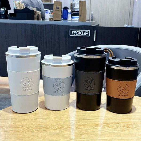 

New portable office coffee insulated female student outdoor water cup, high-value cup, White