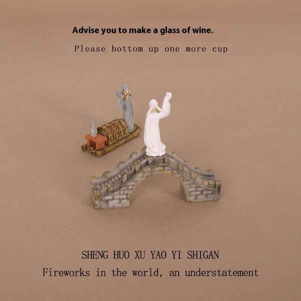 

Creative Ins Ancient Style Drinking Farewell to Old Friends Resin Crafts Micro Landscape Creation DIY Mini Decoration Small Ornaments