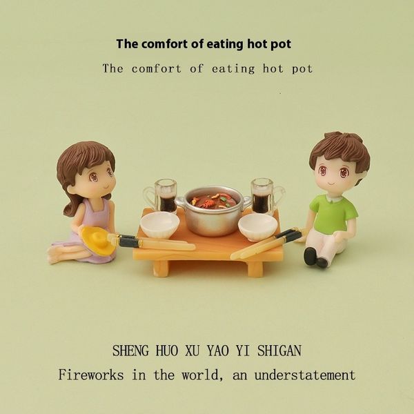

Miniature simulation mini shrimp dish, food and play, children's house kitchen accessories, micro landscape, couple eating hot pot scene decoration ornaments