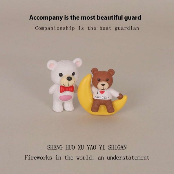 

INS Mini Cute Moon Love Bear Cartoon Creative Home DIY Decoration Car Ornament