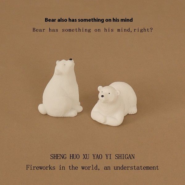

DIY creative resin crafts ins mini cute polar bear micro landscape home decoration desktop small ornaments