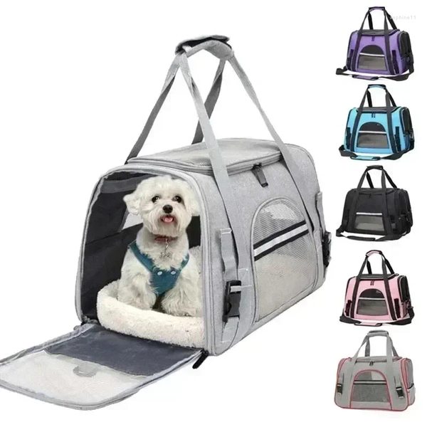 

Dog Carrier Bag With Thick Cotton Cushion Pet Aviation Backpack Anti-suffocation Portable Travel Mesh Outdoor, Black