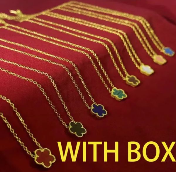 

Designer's Classic Clover Necklace Pendant Silver Plated 18K Women's Valentine's Day Mother's Day Luxury Jewelry Gift with Box