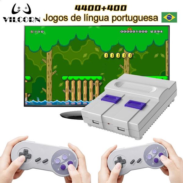 VILCORN 16 bit wireless/wired retro video game console with built-in 4800Everdrive games SNES NES FC home gaming console 240810