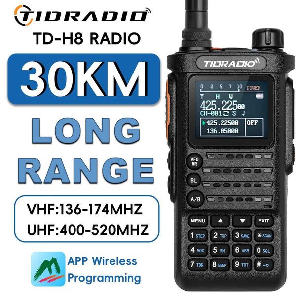 2nd Gen TIDRADIO TD H8 10W Profession Walkie Talkie Long Range Emergency Radio Portable Two Way Radio Receiver HAM GMRS M240821