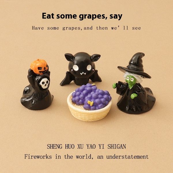 

New creative Halloween cute and funny pumpkin little devil witch micro landscape creation mini grape decoration ornament