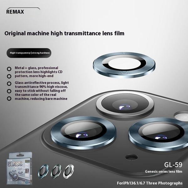 

Rui REMAX Chuangshi iPhone 13/13pro is suitable for rear camera high transparency mobile phone lens film GL-59, Light blue