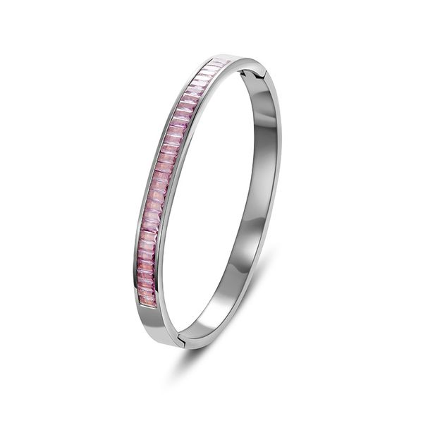 

Luxury Stainless Steel Bracelets Women Gold Plated Crystal Cuff Bangle Jewelry Anniversary Birthday Gift no box