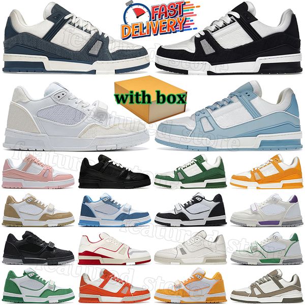 with box classic casual shoes for men women designer sneakers triple black white green navy blue pink yellow red mens womens outdoor sports trainers 36-45