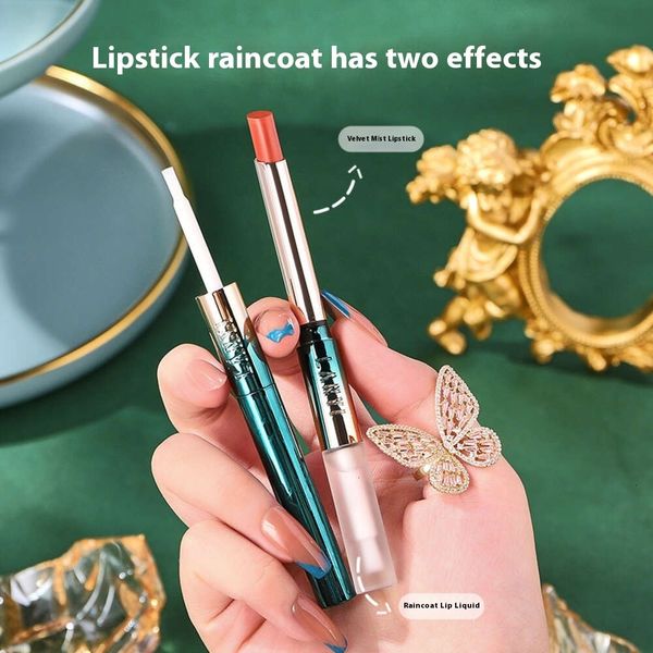 

Lan Yi's Professional Broadcast Lock Raincoat in Earthy Tone - Resists Smudging & Transfer During Filming Sessions, Wine red