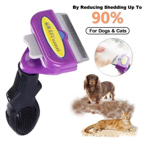 

Removal Pet Brush Dog Massage Comb Hair Remover Cleaning Grooming Cat Combs, Beige