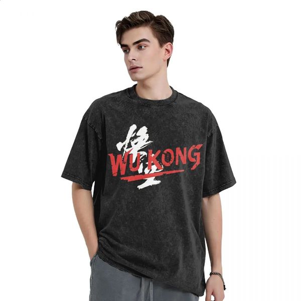 Super Large Laundry T-shirt Black Mythical Sun Wukong Loose T-shirt Fashion Cool T-shirt Mens Summer Great Casual T-shirt 240823