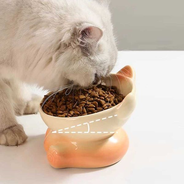 

Cute gradient food anti tipping beverage protection ceramic Vertebrae bowl for cat and dog accessoriesX240823
