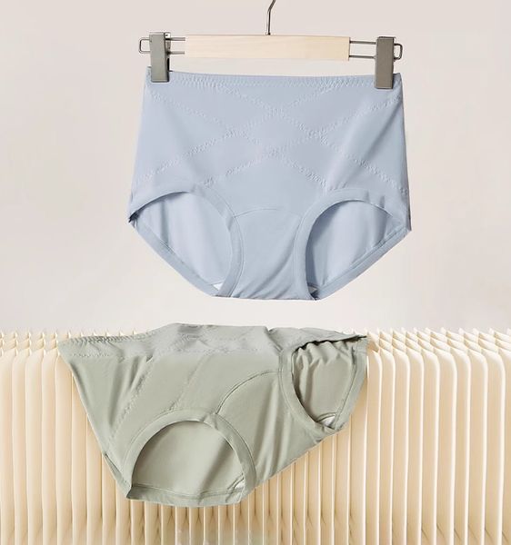 

High waisted lightweight compression women's underwear Modal large size no trace lifting buttocks antibacterial waistband triangle pants, 5 colors