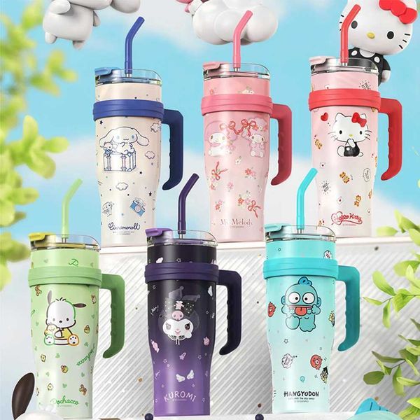 

1200ml Drinking Steel Travel Mug with Handle and Straw Lid Cup Gifts Women for Water Iced Tea Or CoffeeX240823, Khaki