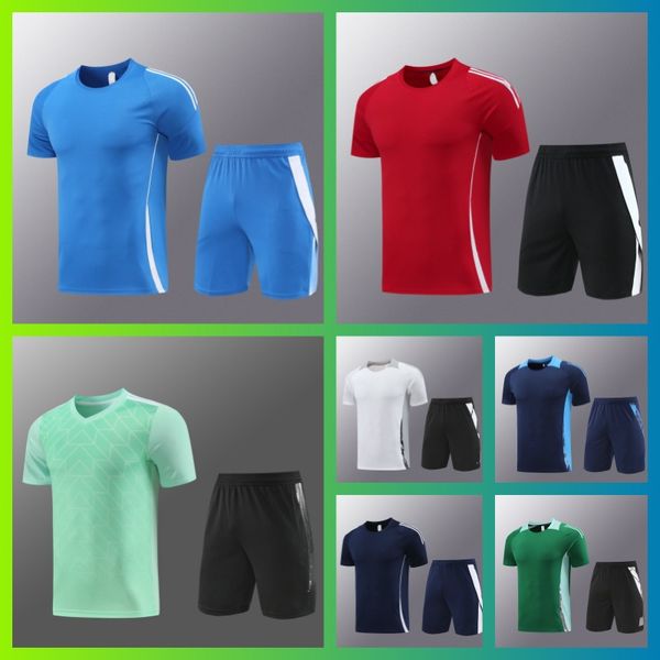 

23 24 25mens soccer Customized Name Short sleeved training clothestracksuit jersey kit Outdoor and Indoor men football jerseys training chandal, Army green