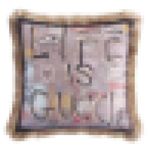 

Designer Fashion double-sided printing square pillow model living room sofa decorative tassel cushion with core