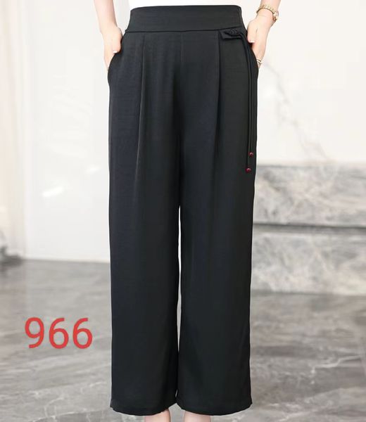 

High-Waisted Wide Leg Casual Pants for Women with Side Pockets - Breathable & Comfort Fit, Black