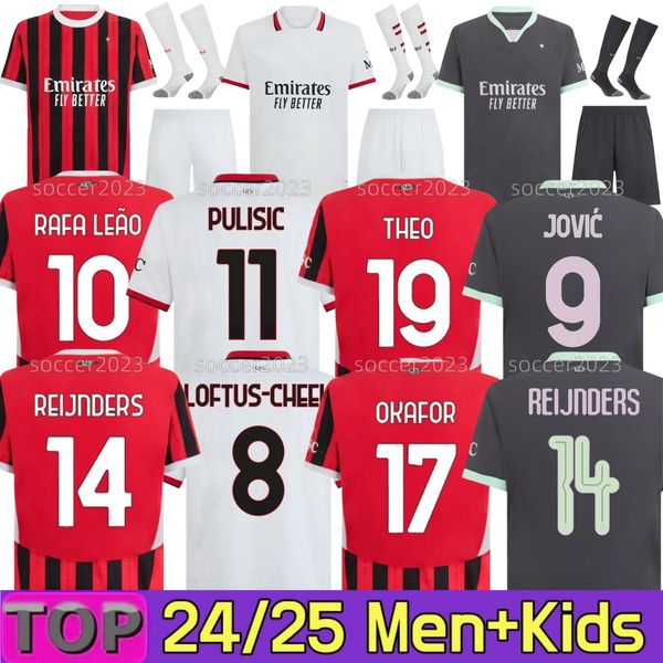 

2024 JOVIC RAFA LEAO MilAns Soccer Jersey REIJNDERS KOCHE THEO Maglia PULISIC men Kids Kit 24 25 AC Football Shirts Calcio Maillot TOMORI LOFTUS-CHEEK Pleasures, Black