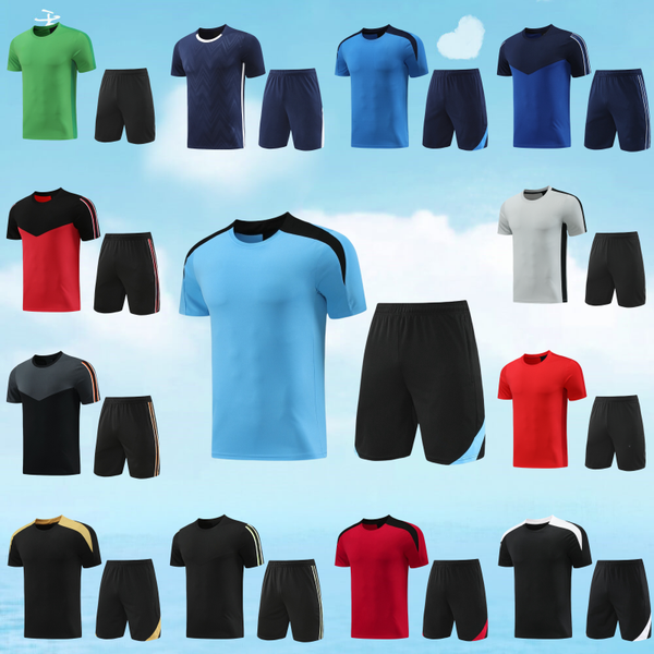 

No LOGO mens soccer Customized Name Short sleeved training clothestracksuit jersey kit Outdoor and Indoor men football jerseys training chandal, Ivory