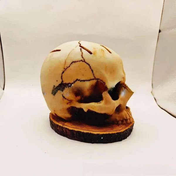Terrifying Kitchen Head Skeleton Knife Fork Rack Desktop Model Sculpture Decoration Halloween Toys Terrifying Atmosphere Decoration 240824