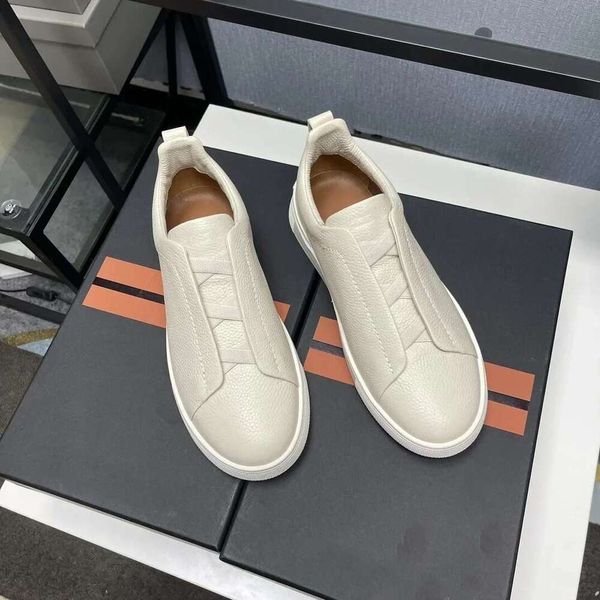 

Shoes genuine leather sneakers High quality genuine leather loafers for casual sports fashionable flat soled men's shoes high-quality, 5_color