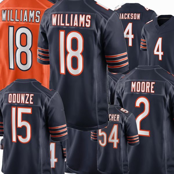 bears Jersey 18 Caleb Williams 15 Rome Odunze 13 Keenan Allen 85 Cole Kmet 2 DJ Moore 24 Khalil Herbert 34 Walter Payton 98 Montez Sweat 17 Tyson Bagent Football Jerseys