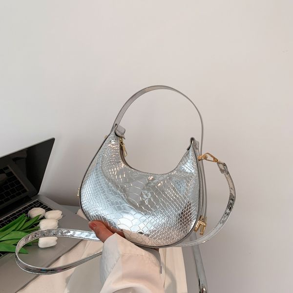 

Trendy fashionable crescent bag casual and simple handbag, Orange