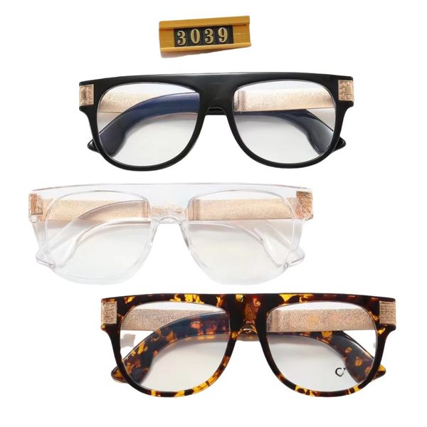 

Classic sunglasses foe men luxury desingner sunglasses full frame clear colored eye lenses daily decorative glasses women's new fashion plain glasses with box 3039