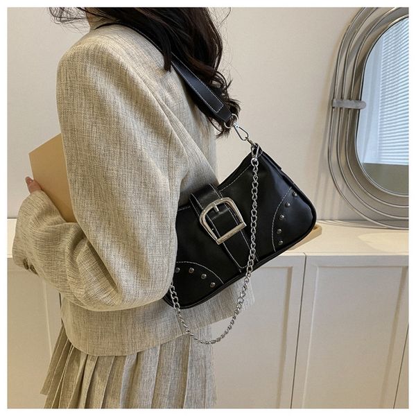 

Designer Bag Shoulder Bag Women S Teenagers Simple Retro Underarm New Luxury Bag Fashion Trend Casual Shoulder Net Red Texture Crossbody For Women, Black