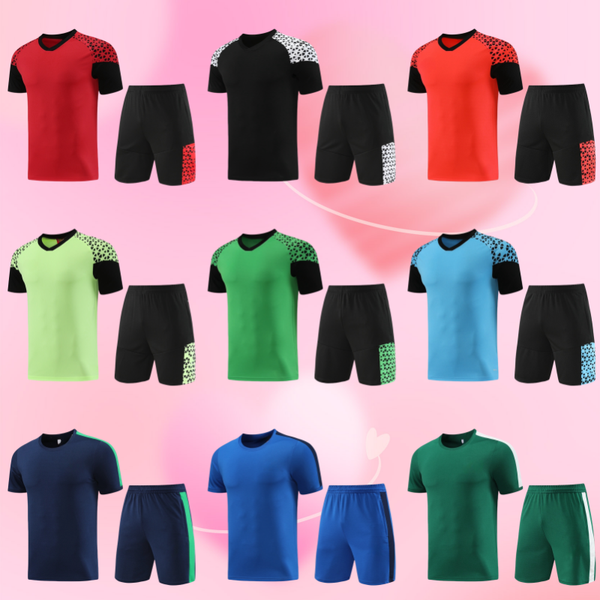 

No LOGO Outdoor and Indoor mens football soccer jersey sets jerseys with shorts design your own Customized Outdoor Apparel Soccer Wear Soccer Sets, Black