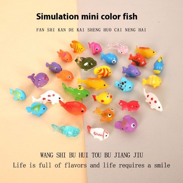 

Interactive Small Aquarium Theme Accessories with Brightly Colored Fish Ornaments