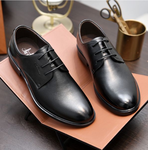 

Shoes Men's formal shoes, leather shoes with straps, simple cowhide wedding shoes, Black