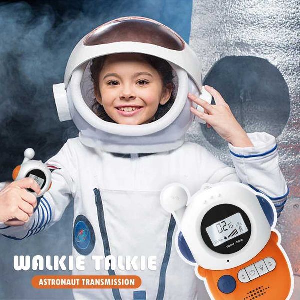 2Pcs walkie talkies 3km childrens mobile phones 2 cartoon astronaut cat smartphones Day gifts M240826