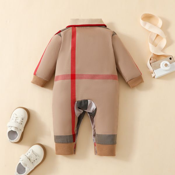 

Lapel Onesie Cotton  Crawg Clothes Men Women Baby His Long Sleeved Spring And Fall Clothing Months fe89, Black white