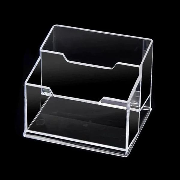 3-Tier Clear Acrylic Business Card Holder Stand Clear Desktop Index Card Filing Card Holder Diaplay Office Supplies 240826