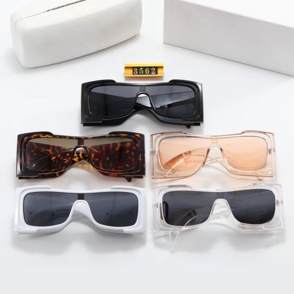 

Fashionable sunglasses for men classic famous designer sunglasses wide frame solid color men's rectangular glasses sand and UV protection sunglasses with box 3562
