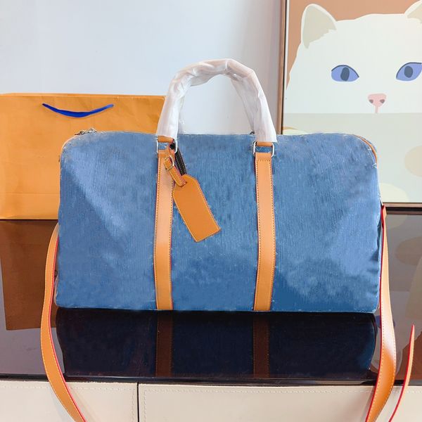 

Designer Duffle Classic 45CM 50CM Travel lage for men real leather Large handbag totes shoulder Bags mens womens large capacity travel bag, Brown