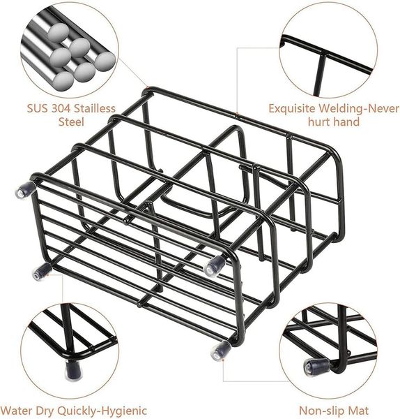 

for Bathrooms Stainless Steel Bathroom Black Toothbrush and Toothpaste Holder