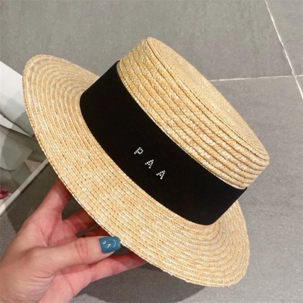 

Summer Bucket Hats Designer Straw Hat Luxury Women Sunhat Letter Wide Brim Hats Fashion Fitted Cap Female Flat Cap Grass Woven Hat Beach Cap G249284BF, Khaki