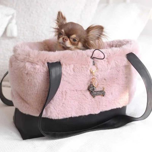 

pet carrying bag customized soft plush handbag travel camping bagX240827, Purple