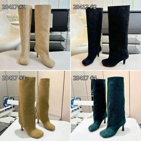 

High Boot Paris Fashion Women Boots Suede Fall Winter Booties Outdoor Warm Shoes Sneakers Casual Shoes 28417, 4#28417 green