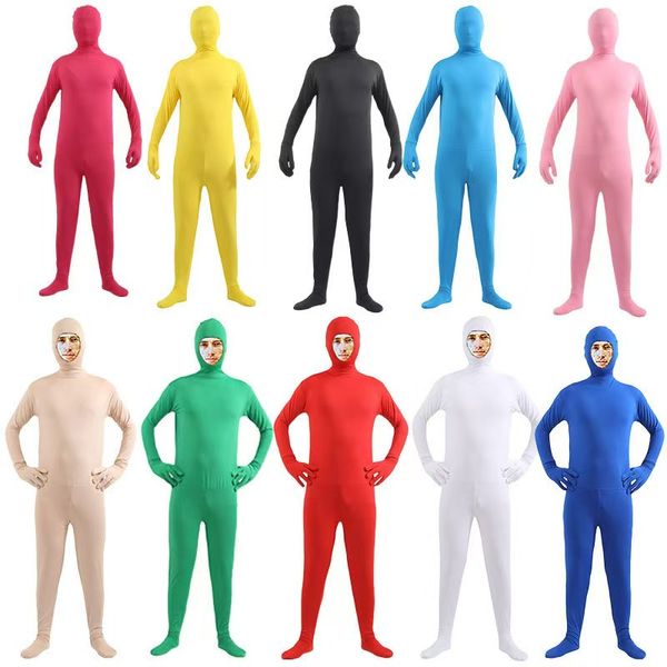 

Halloween Cosplay tume adult men solid color tights black man onesie invisible man childrens costume cos vampire witch Little Red Riding Hood carnival fancy dress, Colour6