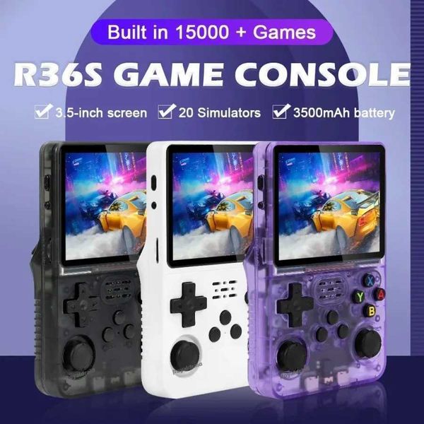 R36S Retro Game Console 3.5-inch IPS Screen Handheld Mini Shell Protective M240828