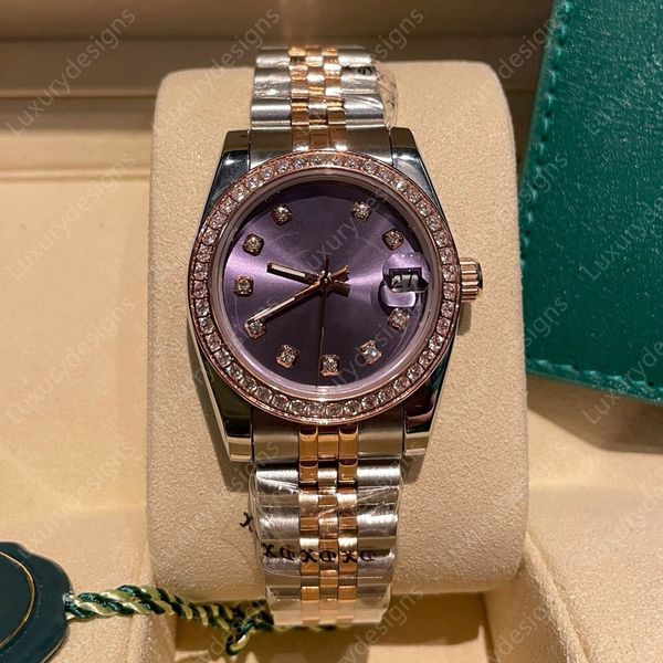Designer Watches Women Luxury Diamonds Watch Top Quality 31mm Perpetual Automatic Movement Mechanical Stainless Steel Ladies Watch Luminous Sapphire with Box